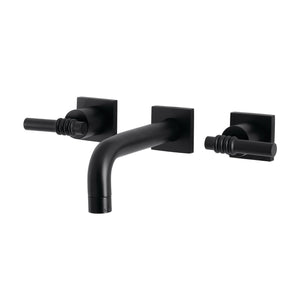 Milano KS6120ML Two-Handle 3-Hole Wall Mount Bathroom Faucet, Matte Black