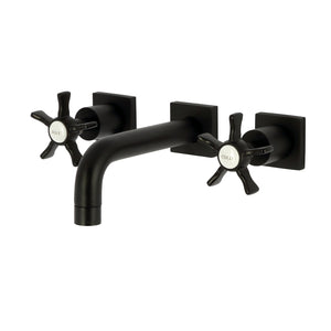 Hamilton KS6120NX Two-Handle 3-Hole Wall Mount Bathroom Faucet, Matte Black