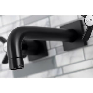Millennium KS6120ZX Two-Handle 3-Hole Wall Mount Bathroom Faucet, Matte Black