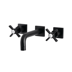 Millennium KS6120ZX Two-Handle 3-Hole Wall Mount Bathroom Faucet, Matte Black