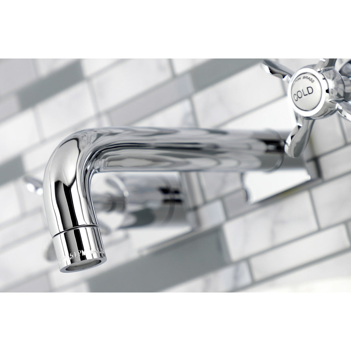 Essex KS6121BEX Two-Handle 3-Hole Wall Mount Bathroom Faucet, Polished Chrome