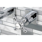 Metropolitan KS6121BX Two-Handle 3-Hole Wall Mount Bathroom Faucet, Polished Chrome