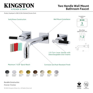 Kaiser KS6121CKL Two-Handle 3-Hole Wall Mount Bathroom Faucet, Polished Chrome