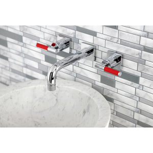 Kaiser KS6121CKL Two-Handle 3-Hole Wall Mount Bathroom Faucet, Polished Chrome