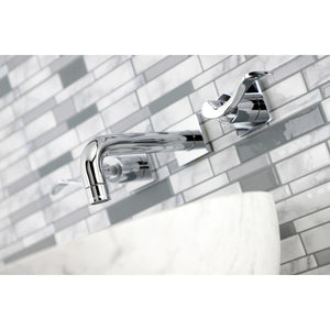 NuWave KS6121DFL Two-Handle 3-Hole Wall Mount Bathroom Faucet, Polished Chrome