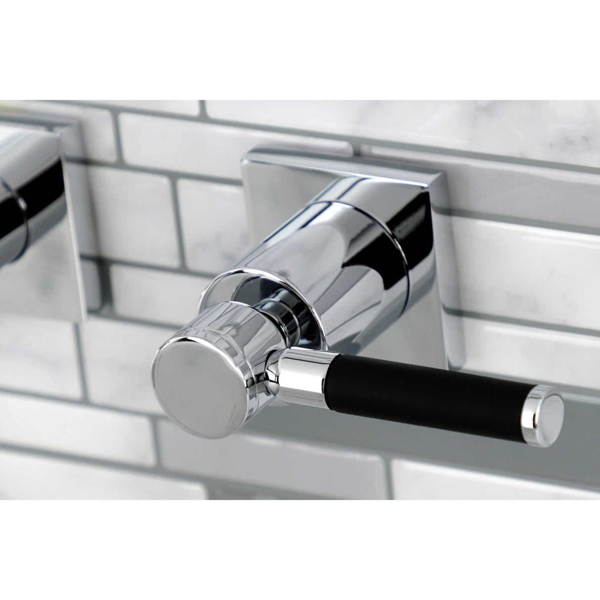Kaiser KS6121DKL Two-Handle 3-Hole Wall Mount Bathroom Faucet, Polished Chrome