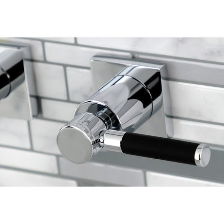 Kaiser KS6121DKL Two-Handle 3-Hole Wall Mount Bathroom Faucet, Polished Chrome