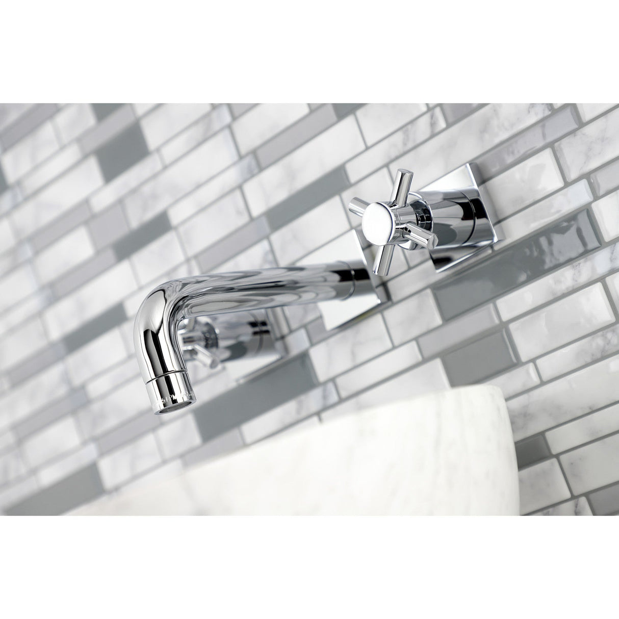 Concord KS6121DX Two-Handle 3-Hole Wall Mount Bathroom Faucet, Polished Chrome