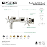 Hamilton KS6121NX Two-Handle 3-Hole Wall Mount Bathroom Faucet, Polished Chrome