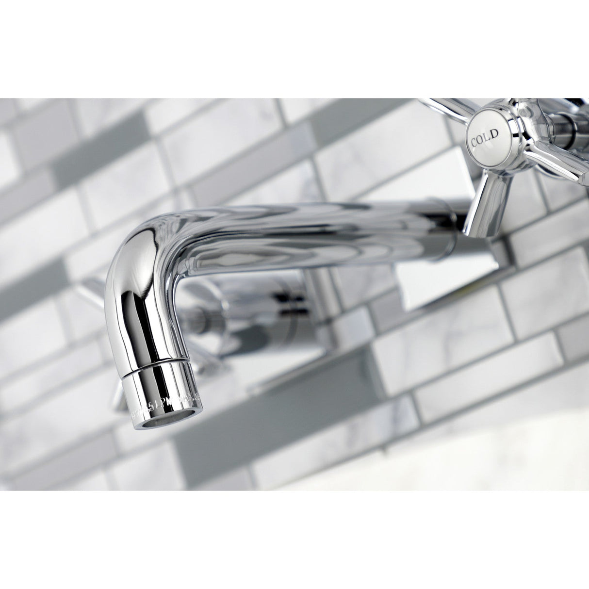 Millennium KS6121ZX Two-Handle 3-Hole Wall Mount Bathroom Faucet, Polished Chrome