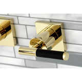 Kaiser KS6122CKL Two-Handle 3-Hole Wall Mount Bathroom Faucet, Polished Brass