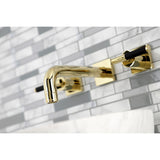 Kaiser KS6122CKL Two-Handle 3-Hole Wall Mount Bathroom Faucet, Polished Brass