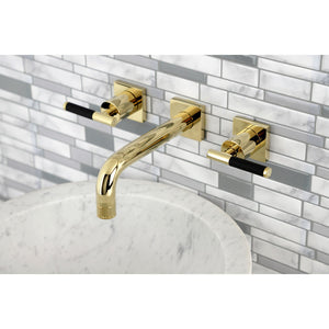 Kaiser KS6122CKL Two-Handle 3-Hole Wall Mount Bathroom Faucet, Polished Brass