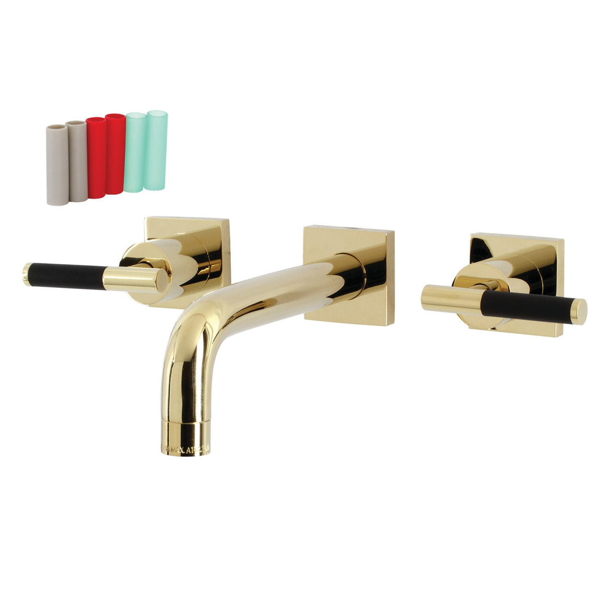 Kaiser KS6122CKL Two-Handle 3-Hole Wall Mount Bathroom Faucet, Polished Brass