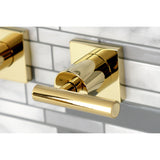Manhattan KS6122CML Two-Handle 3-Hole Wall Mount Bathroom Faucet, Polished Brass