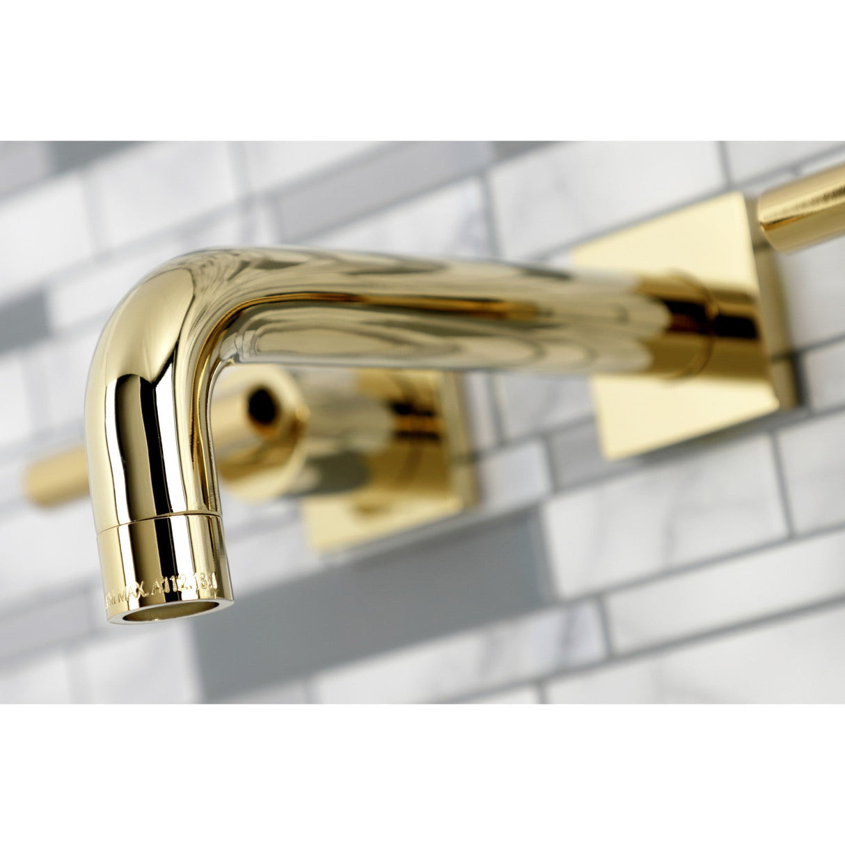 Manhattan KS6122CML Two-Handle 3-Hole Wall Mount Bathroom Faucet, Polished Brass