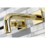 Kaiser KS6122DKL Two-Handle 3-Hole Wall Mount Bathroom Faucet, Polished Brass