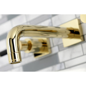 Kaiser KS6122DKL Two-Handle 3-Hole Wall Mount Bathroom Faucet, Polished Brass