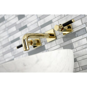 Kaiser KS6122DKL Two-Handle 3-Hole Wall Mount Bathroom Faucet, Polished Brass