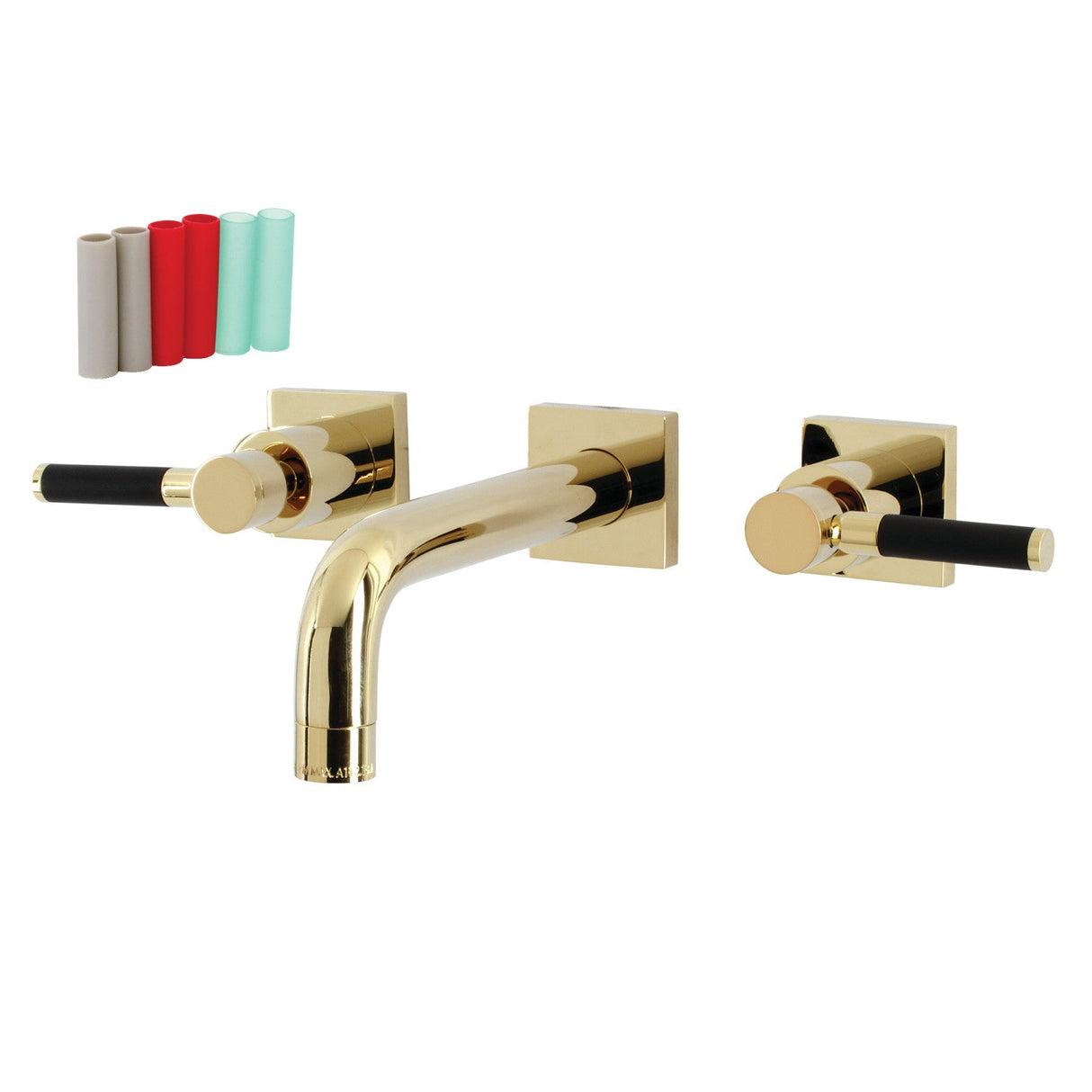 Kaiser KS6122DKL Two-Handle 3-Hole Wall Mount Bathroom Faucet, Polished Brass