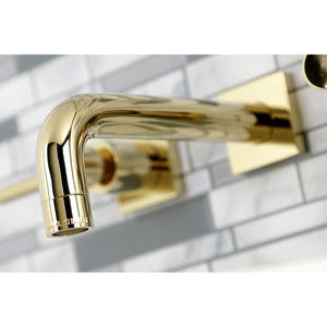 Concord KS6122DL Two-Handle 3-Hole Wall Mount Bathroom Faucet, Polished Brass