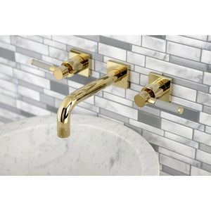 Concord KS6122DL Two-Handle 3-Hole Wall Mount Bathroom Faucet, Polished Brass