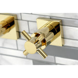 Concord KS6122DX Two-Handle 3-Hole Wall Mount Bathroom Faucet, Polished Brass