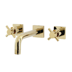 Concord KS6122DX Two-Handle 3-Hole Wall Mount Bathroom Faucet, Polished Brass