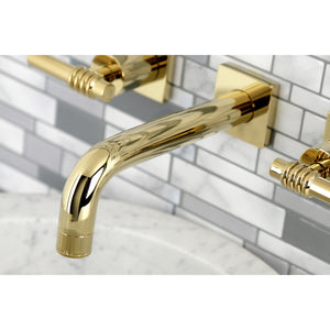 Milano KS6122ML Two-Handle 3-Hole Wall Mount Bathroom Faucet, Polished Brass