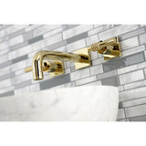 Milano KS6122ML Two-Handle 3-Hole Wall Mount Bathroom Faucet, Polished Brass