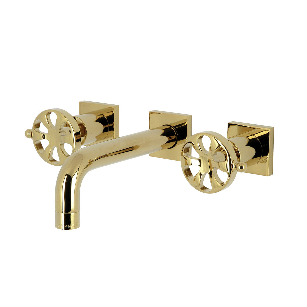 Belknap KS6122RX Two-Handle 3-Hole Wall Mount Bathroom Faucet, Polished Brass
