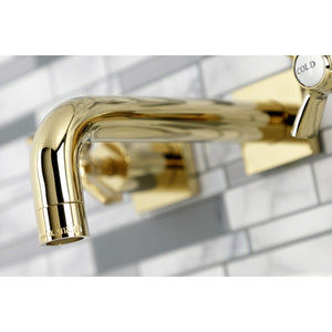 Millennium KS6122ZX Two-Handle 3-Hole Wall Mount Bathroom Faucet, Polished Brass