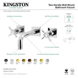 Essex KS6123BEX Two-Handle 3-Hole Wall Mount Bathroom Faucet, Antique Brass