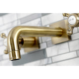 Metropolitan KS6123BX Two-Handle 3-Hole Wall Mount Bathroom Faucet, Antique Brass