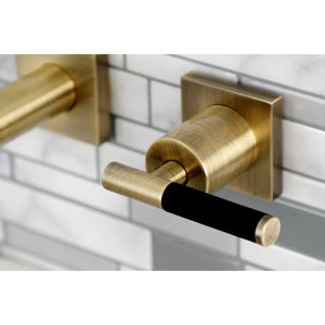 Kaiser KS6123CKL Two-Handle 3-Hole Wall Mount Bathroom Faucet, Antique Brass