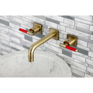 Kaiser KS6123CKL Two-Handle 3-Hole Wall Mount Bathroom Faucet, Antique Brass