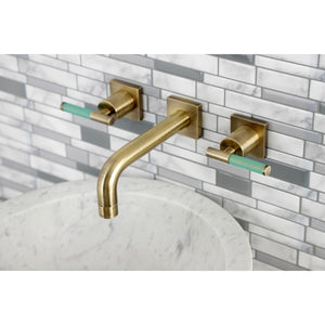 Kaiser KS6123CKL Two-Handle 3-Hole Wall Mount Bathroom Faucet, Antique Brass