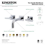 Manhattan KS6123CML Two-Handle 3-Hole Wall Mount Bathroom Faucet, Antique Brass
