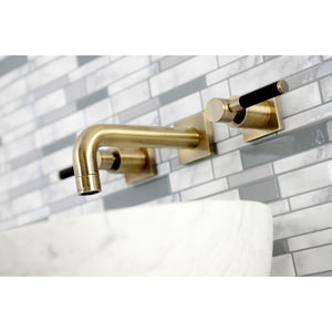 Kaiser KS6123DKL Two-Handle 3-Hole Wall Mount Bathroom Faucet, Antique Brass