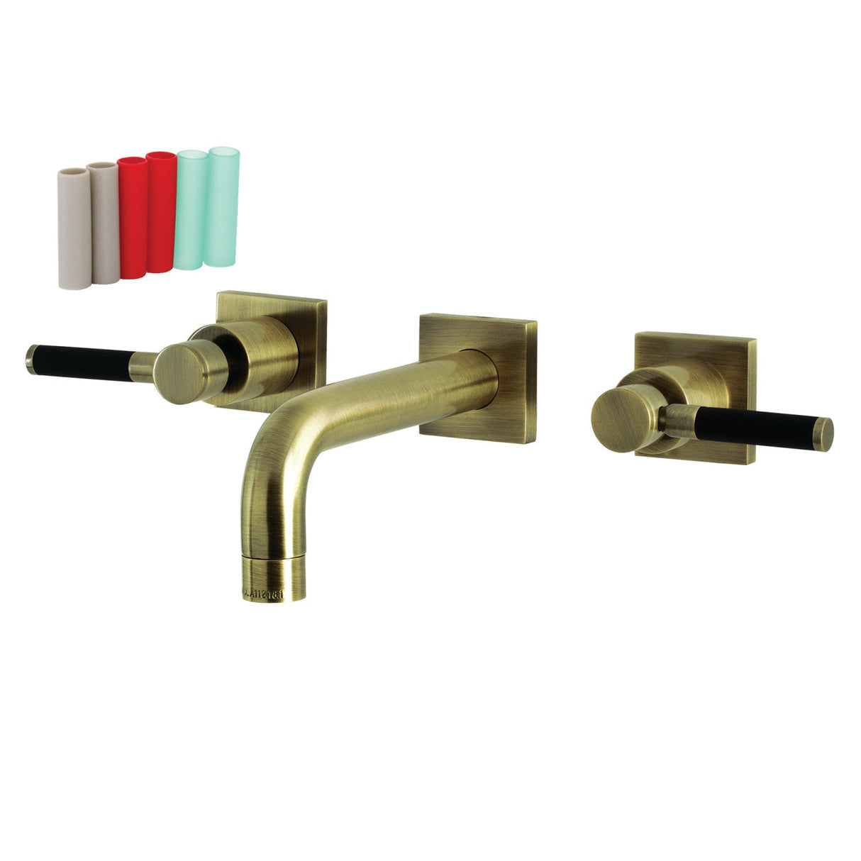 Kaiser KS6123DKL Two-Handle 3-Hole Wall Mount Bathroom Faucet, Antique Brass
