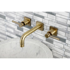 Concord KS6123DL Two-Handle 3-Hole Wall Mount Bathroom Faucet, Antique Brass