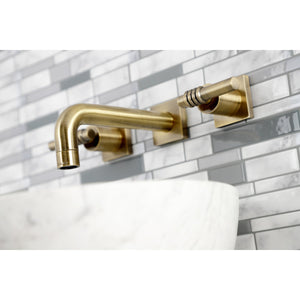 Milano KS6123ML Two-Handle 3-Hole Wall Mount Bathroom Faucet, Antique Brass