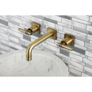 Milano KS6123ML Two-Handle 3-Hole Wall Mount Bathroom Faucet, Antique Brass
