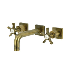 Hamilton KS6123NX Two-Handle 3-Hole Wall Mount Bathroom Faucet, Antique Brass