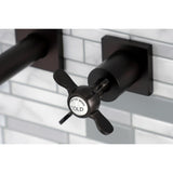 Essex KS6125BEX Two-Handle 3-Hole Wall Mount Bathroom Faucet, Oil Rubbed Bronze