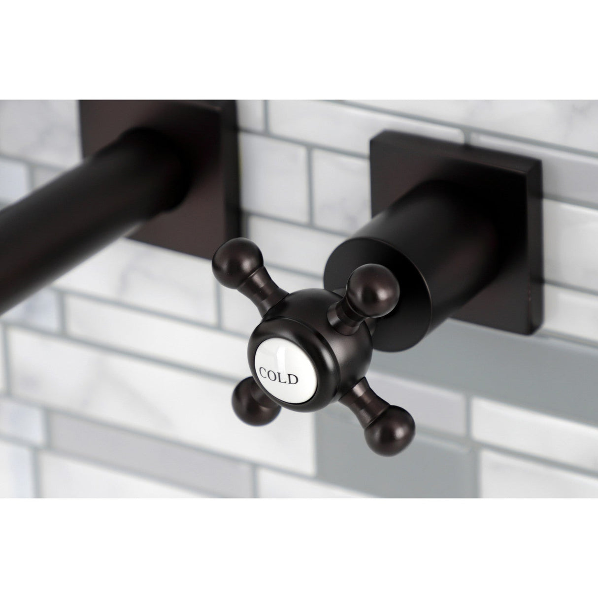 Metropolitan KS6125BX Two-Handle 3-Hole Wall Mount Bathroom Faucet, Oil Rubbed Bronze