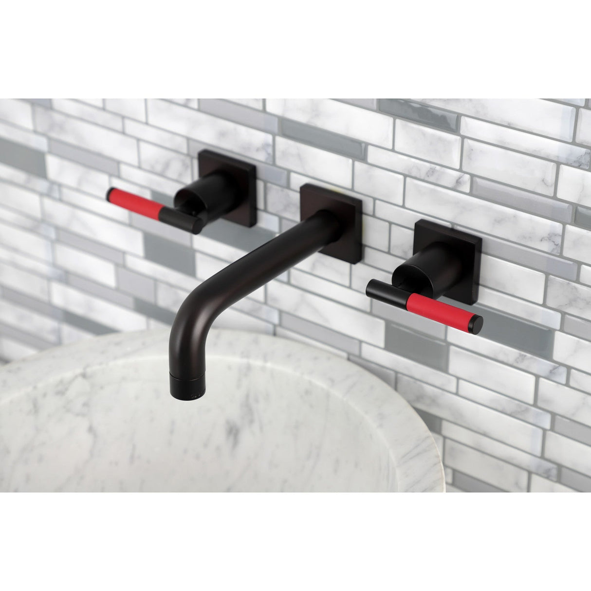 Kaiser KS6125CKL Two-Handle 3-Hole Wall Mount Bathroom Faucet, Oil Rubbed Bronze
