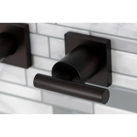 Manhattan KS6125CML Two-Handle 3-Hole Wall Mount Bathroom Faucet, Oil Rubbed Bronze
