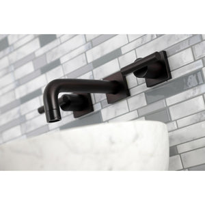 Manhattan KS6125CML Two-Handle 3-Hole Wall Mount Bathroom Faucet, Oil Rubbed Bronze