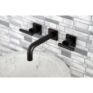 Manhattan KS6125CML Two-Handle 3-Hole Wall Mount Bathroom Faucet, Oil Rubbed Bronze